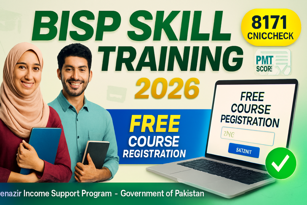 BISP Skill Training Program 2026 – 8171 CNIC Check, PMT Score & Free ...