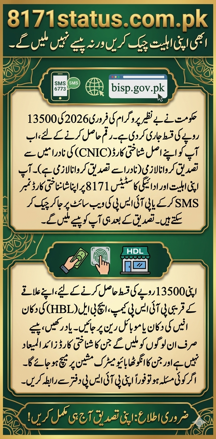BISP 8171 Online Application 2026 – CNIC Eligibility Check and Rs ...