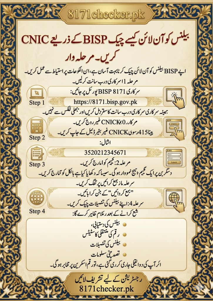 Check BISP Balance Online by CNIC 2026